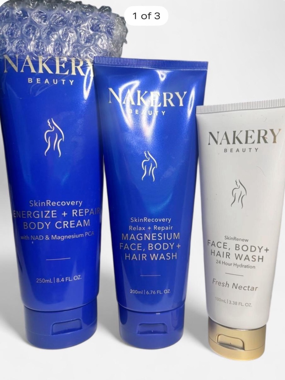 NAKERY Beauty Face, Body + Hair Wash Duo - Blue & White